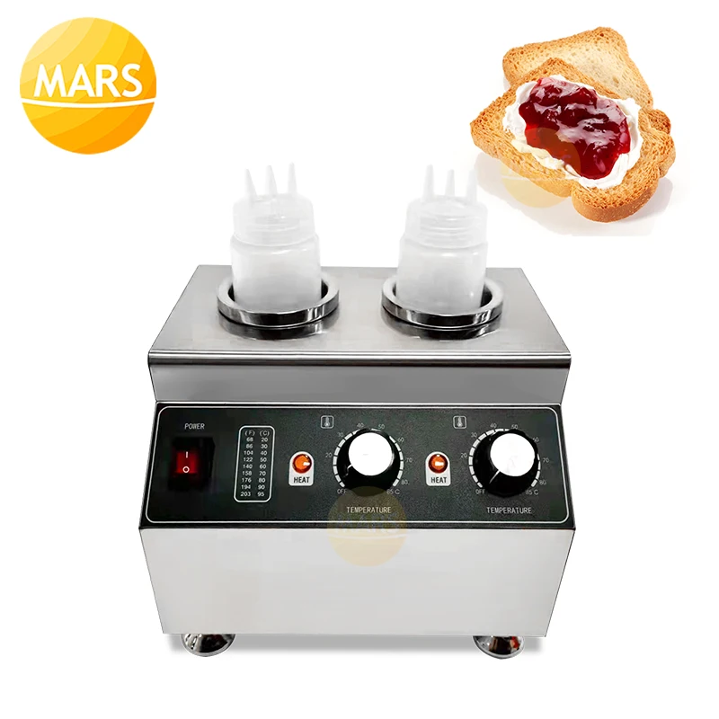 

Commercial 1/2/3 Bottles Sauce Warmer Chocolate Cheese Fruit Jams Warming Machine Dispenser Melter