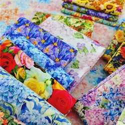 Pure Cotton Flower Printed Fabric Oil Painting Art Painting for Sewing Dresses Clothes by Half Meter