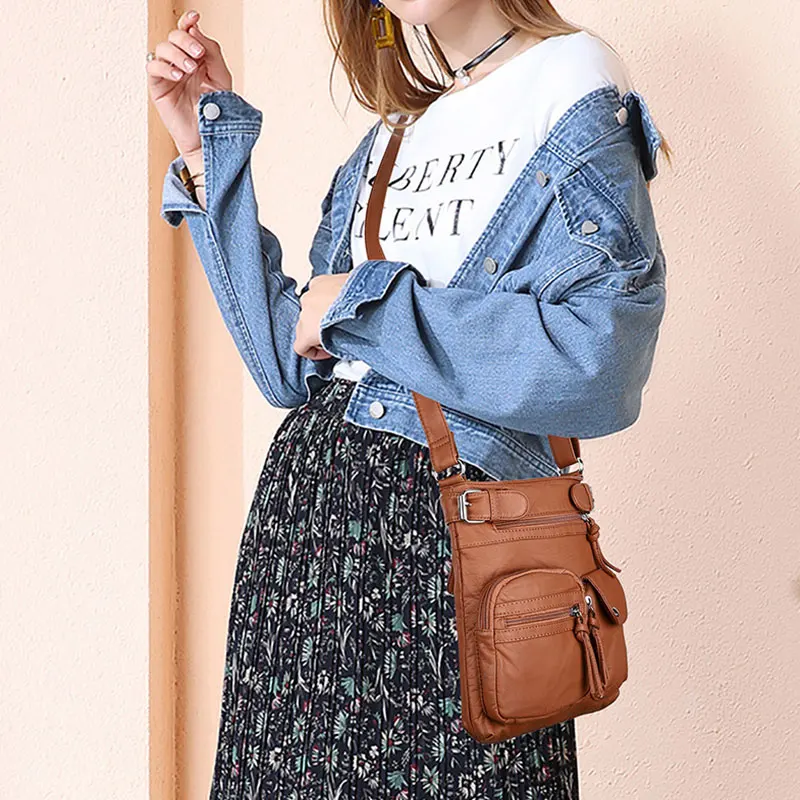 Solid Color Women's Tote Bag Adjustable One Shoulder Bag Oblique Collapse Large Capacity Crossbody Unisex Couples Bag