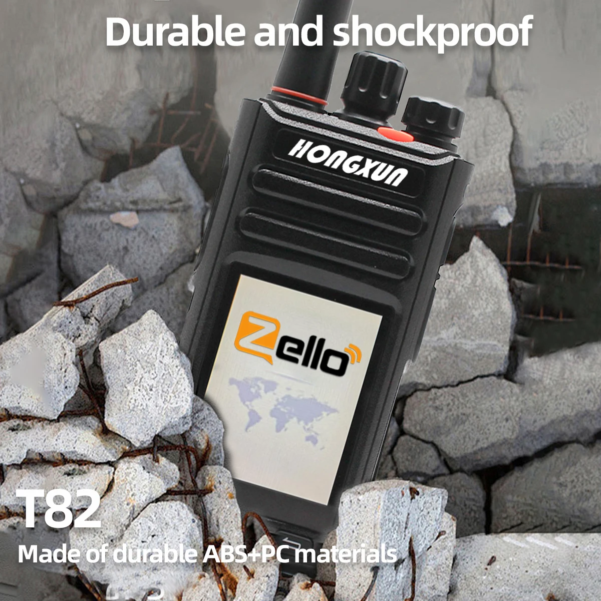 HX T82 أندرويد 9.1 جهاز اتصال لاسلكي حقيقي PTT 4G يده POC 5000 كجم نطاق التحدث العالمي GPS موقف Zello T82 تردد بطاقة Sim