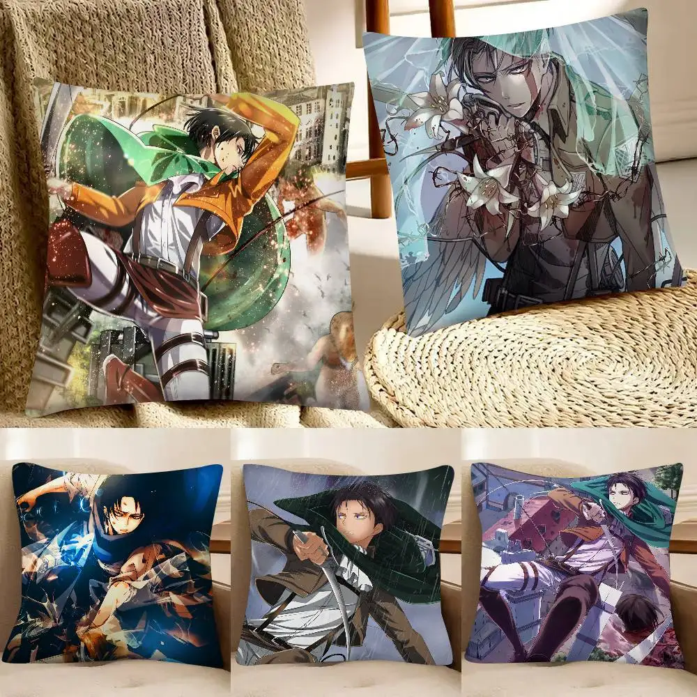 Anime Levi Ackerman Attack On Titan Pillow Case Fashion Square Pillowcase Bedroom Sofa Room Ins Decoration Leisure