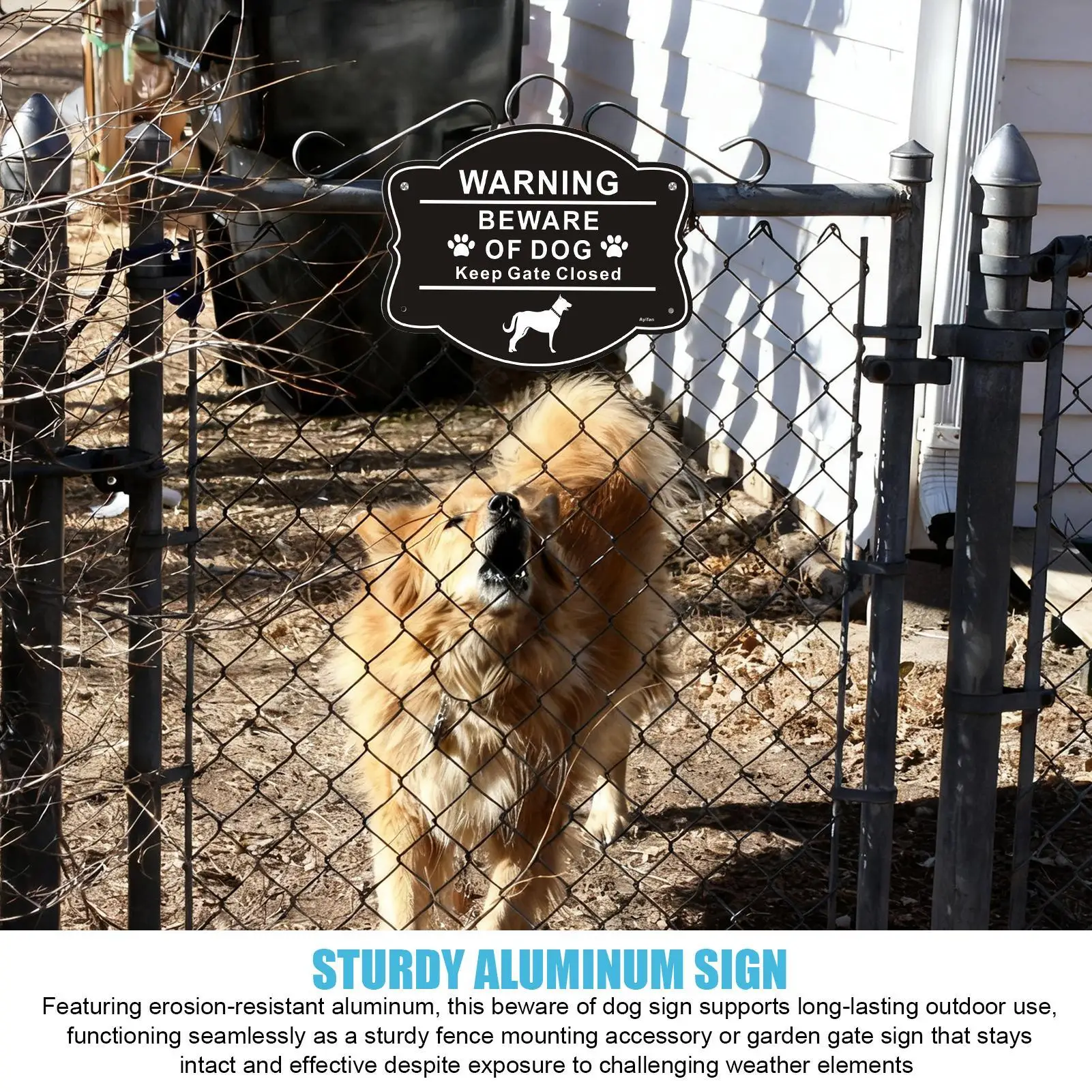 Beware Of Dog Sign 10 X 8 Inch Aluminum Metal Weatherproof Anti-Rust Supplies Home Dog Signs For Property Premises Halloween