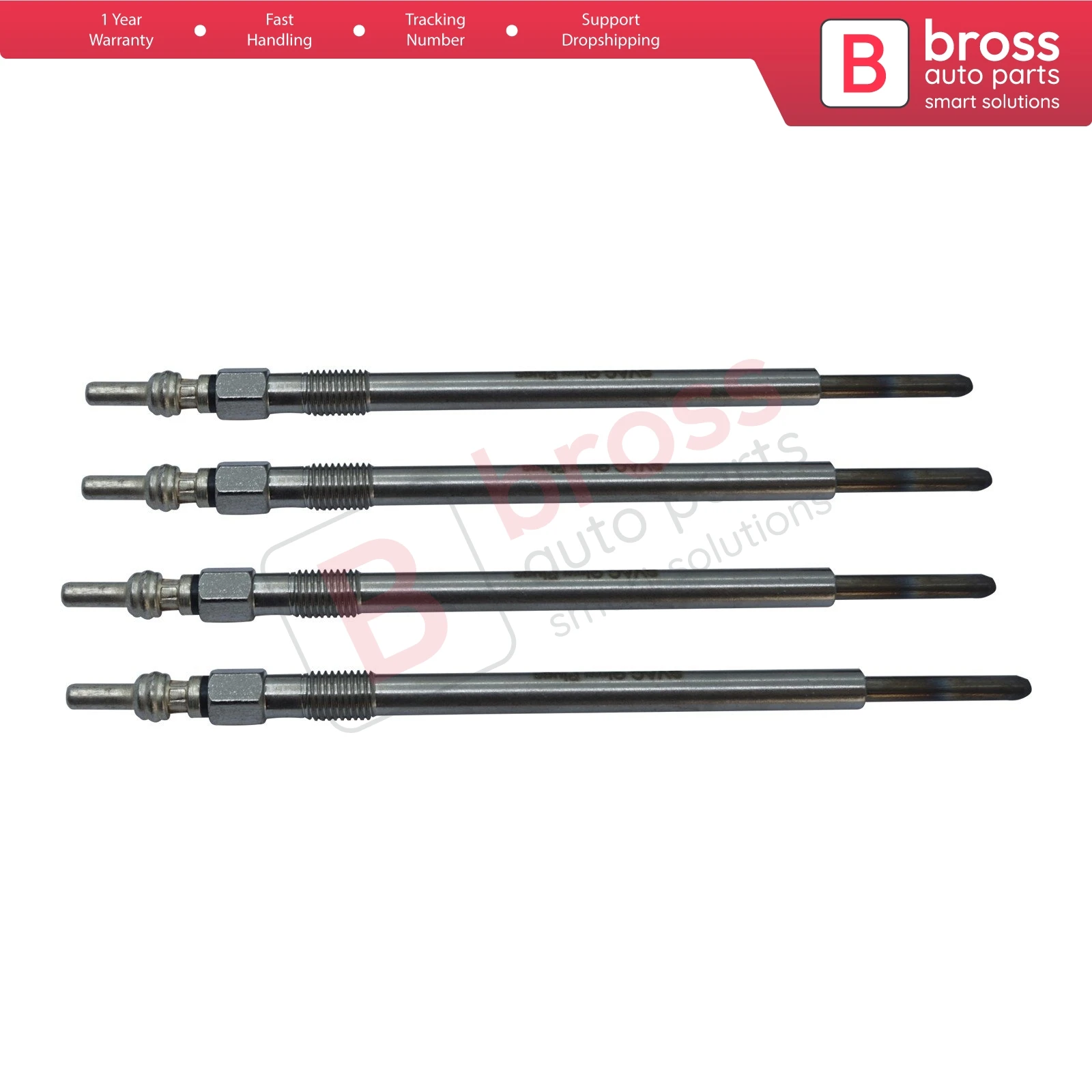 Bross BGP77-1 4 Pieces Heater Glow Plug 11.5 Volt A001159460, GN058, 0100276014, for Mitsubishi Colt 1.5 DI Smart 1.5 CDI.