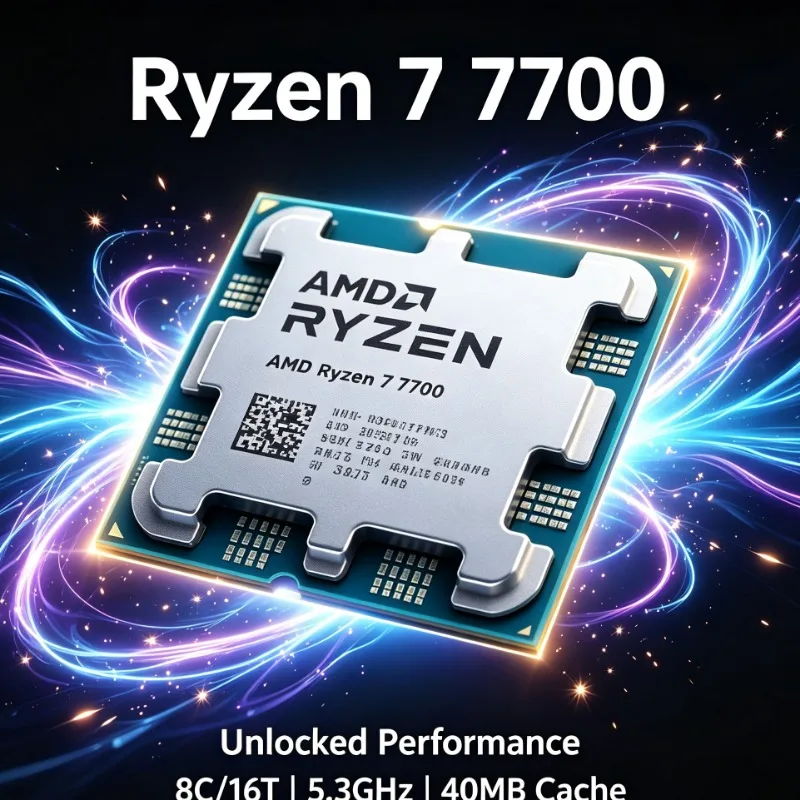 AMD Ryzen 7 7700 8-Core 16-Thread 5.3GHz Socket AM5 Gaming Desktop Processor Without Cooler