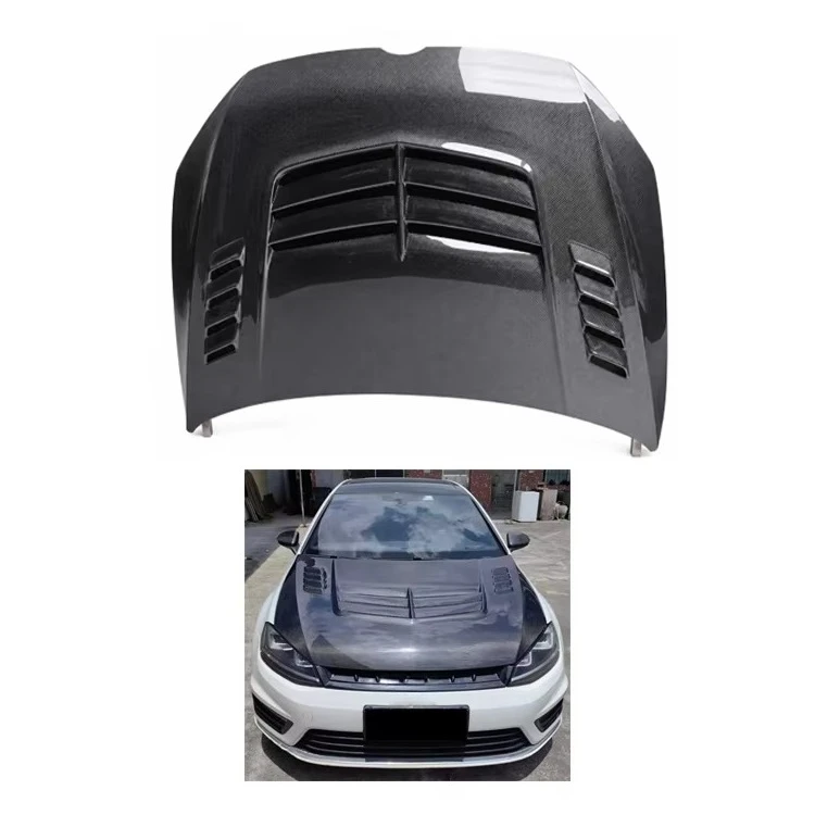 High Quality Cover Hood V Style Golf 7 Mk7.5 MK7 GTi R Carbon Fiber Engine Hoods for VW Volkswagen 2014-2020