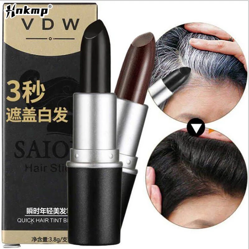 One-Time Hair dye Instant Gray Root Coverage Hair Color Modify Cream Stick Temporary Cover Up White Hair Colour Dye 3.8g