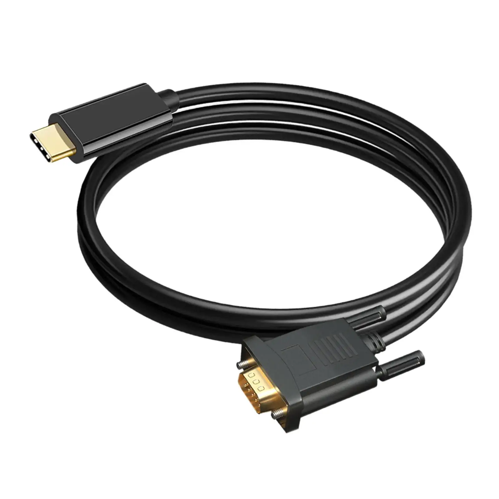 USB Type C to VGA Displays Cable 1080P Adapter for Television Notebook