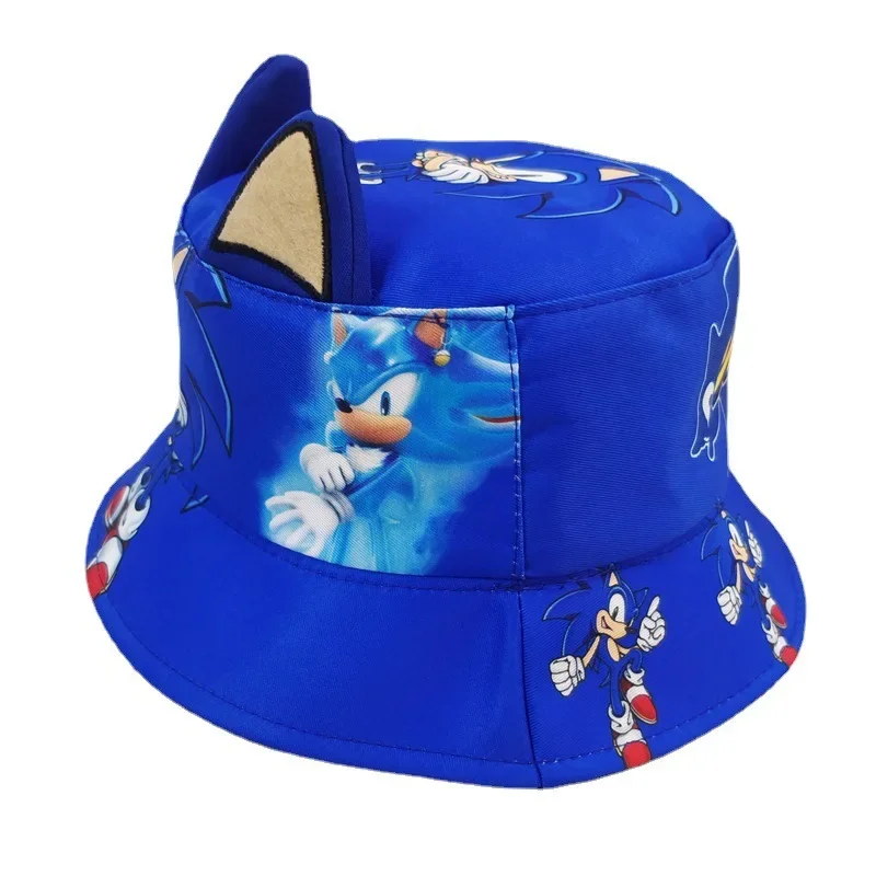 Sonic The Hedgehog Bucket Hats Anime Cosplay cappello da pescatore sport Casual Panama Caps 3D Ear bambini Outdoor parasole Caps regali