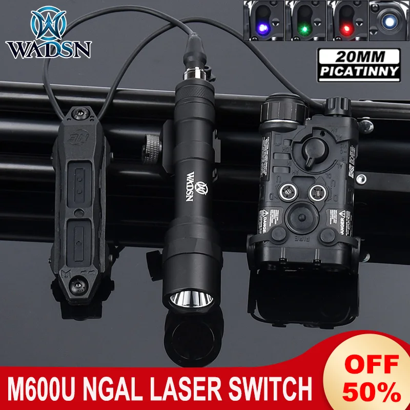 

WADSN NGAL Indicator M600U Flashlight Set 800Lumens High Power Light Tactical Ngal Red Green Blue Dot Laser +Remote Dual Switch