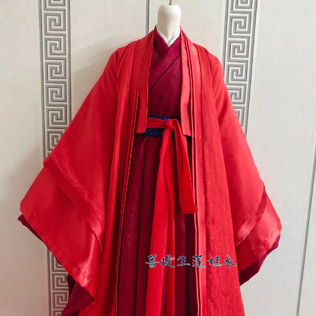 customize 1/6 Male Chinese Ancient Classical Tradition Red Dress for 12inch bjd Action Figure Model