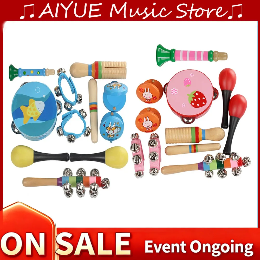 IRIN 10 Pcs Orff Children's Musical Instrument Set Baby Music Early Education For Boys And Girls Preschool Education Instrument