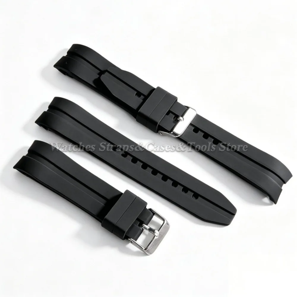 Uhrenarmband mit gebogenem Ende, 22 mm, 24 mm, 26 mm, weiches Silikon-Gummi, universelles Uhrenarmband, wasserdichtes Sportuhrenarmband für Herren und Damen – Detail 4