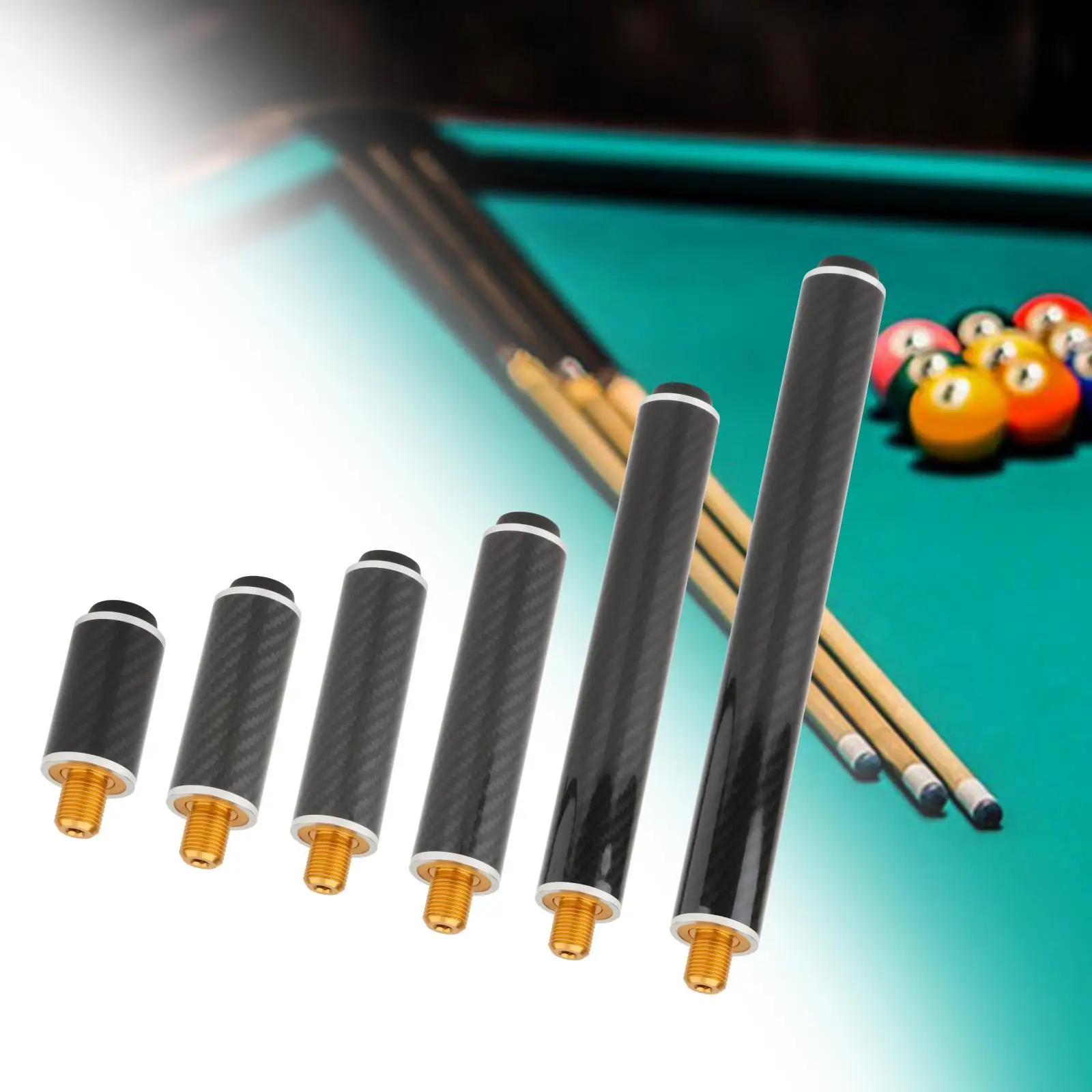 Billiards Pool Cue Extension Billiard Cues Athlete Beginners Carbon Fiber Lightweight Cue Joint Accessories Cue Stick Extenders