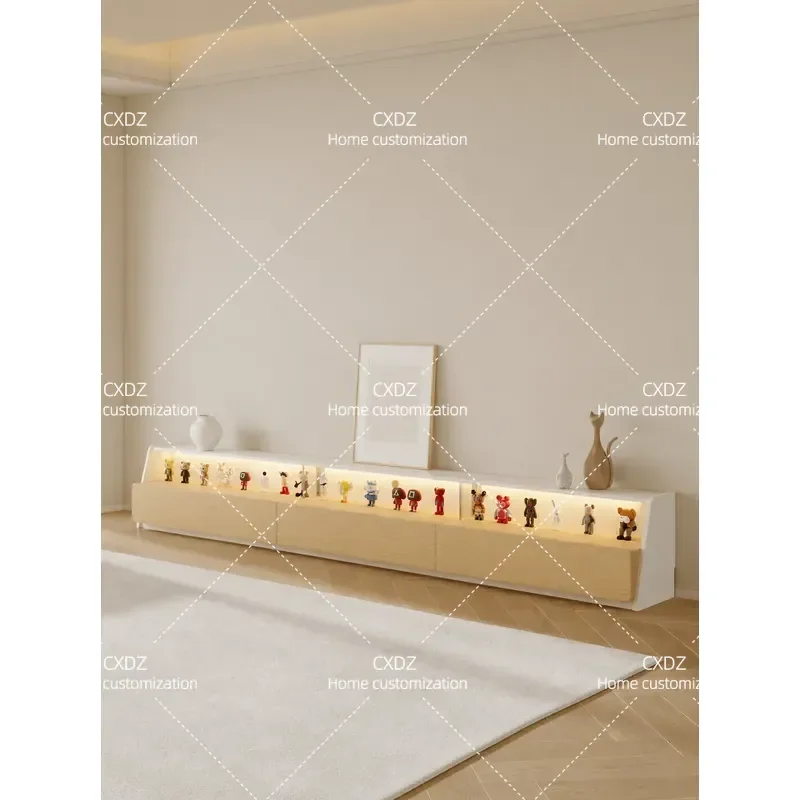 Floor to Ceiling TV Cabinet Living Room High End Storage Unit Log Cream Style Modern Simplicity 2026 New Model Customizable