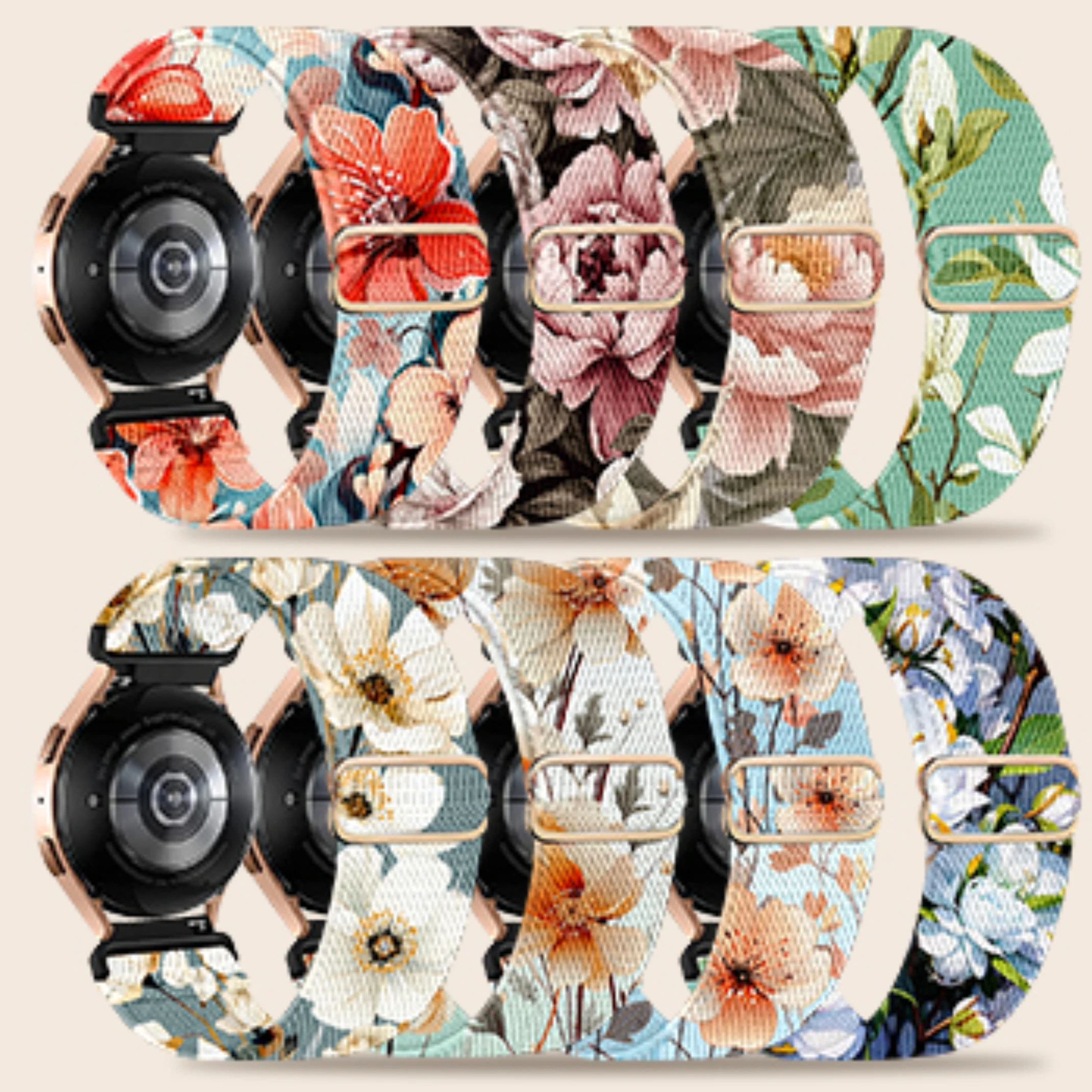 Pulseira de Nylon para Samsung Galaxy Watch 7 6 5 4 40mm 44mm/5 Pro 45mm Sem Fendas, Pulseira Elástica Galaxy Watch 6 Classic 47mm 43mm