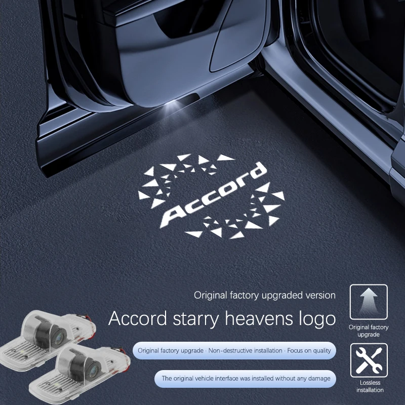 LED Projector Shadow Light Car Door Welcome Lamp For Honda Accord 7Th 8Th 2003-2012 2005 2006 2007 2008 2009 2010 Accessories