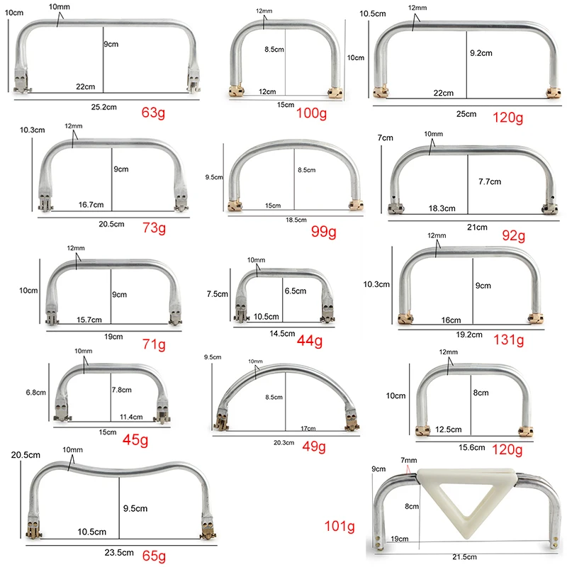 1/2/5pcs Bag Silver Frame For Wallet Pouch Doctor Purse Frame Metal Aluminum Tube Frame Bag Handle Accessories Clutch Bag Parts