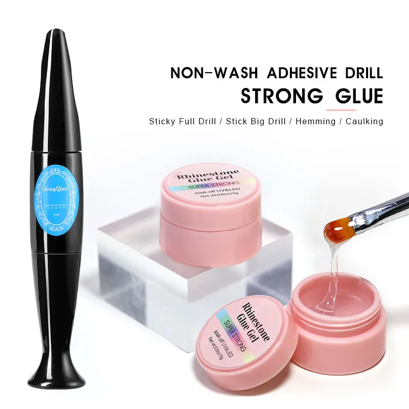 אין לנגב חזק נייל דבק ריינסטון נייל ג 'ל דבק עבור DIY נייל אמנות אבני חן תכשיטי ציפורני שווא הארכת דבק מקל את תרגיל