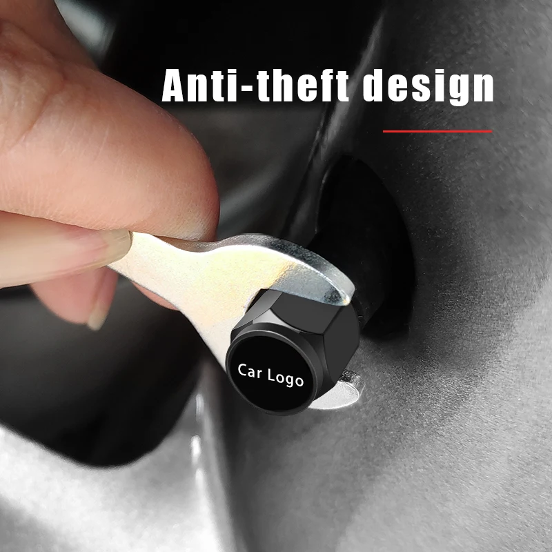 5Pc Car Logo Wheel Tire Styling Tire Valve Air Nut Cover Accessory For Hyundai Tucson Solaris I30 Creta Ix35 I40 IX20 Veloster - view 6