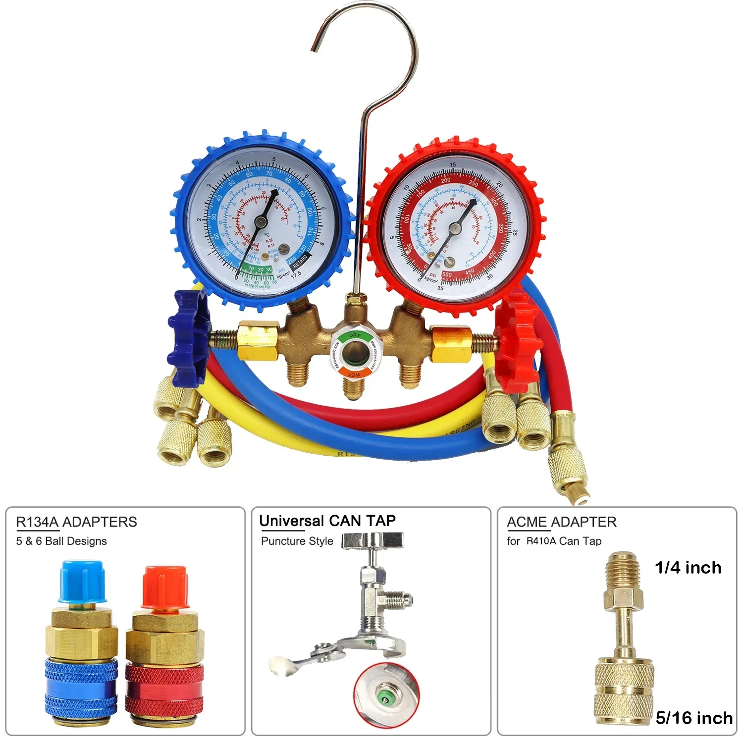 R134a Air conditioner refrigerant fluoride pressure gauge tester Refrigerant Automobile Air conditioner fluoride tester