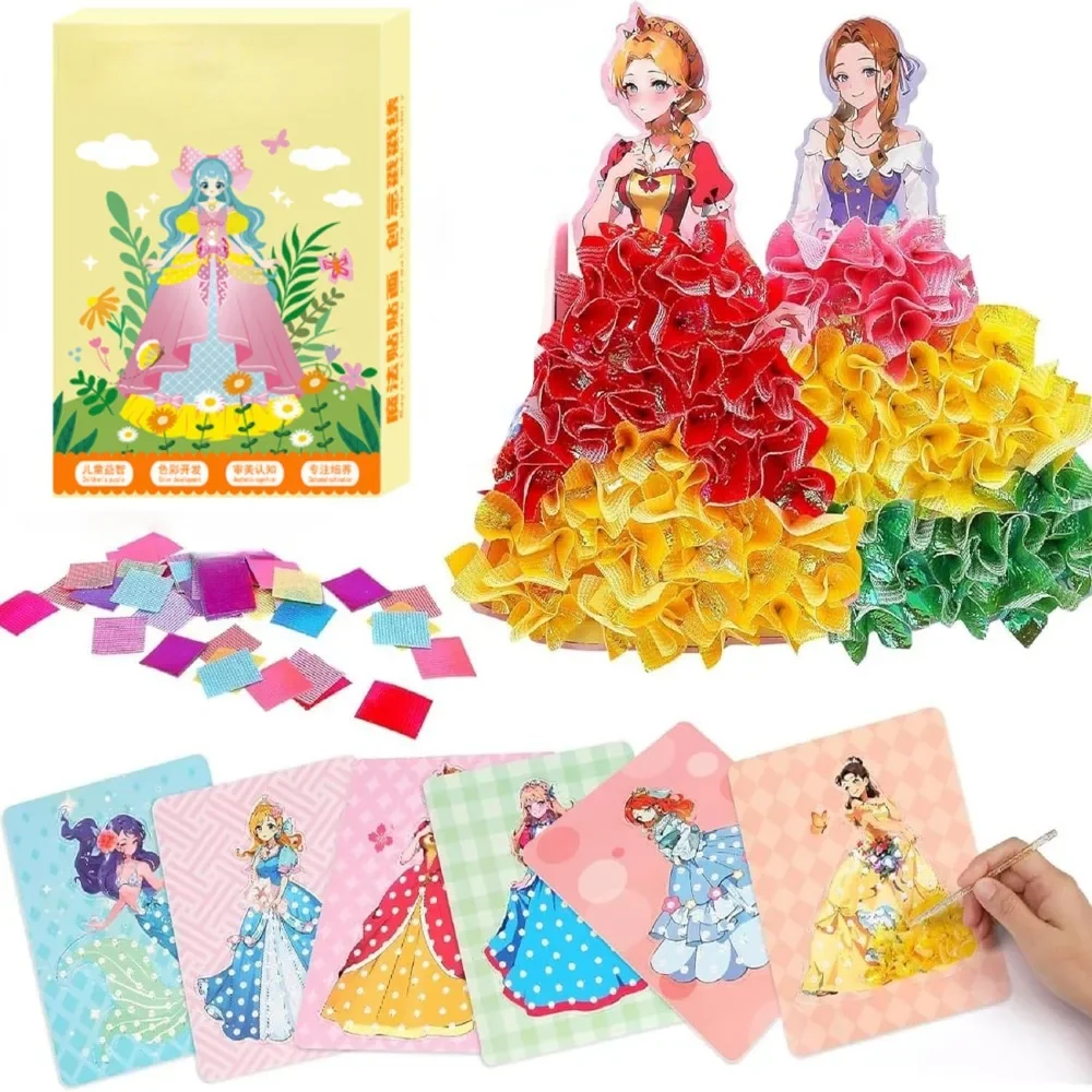 

Children DIY Painting Toys Kids Craft Art Toys Girls Poking Painting Princess Handmade Educational Magic Children Birthday Gifts