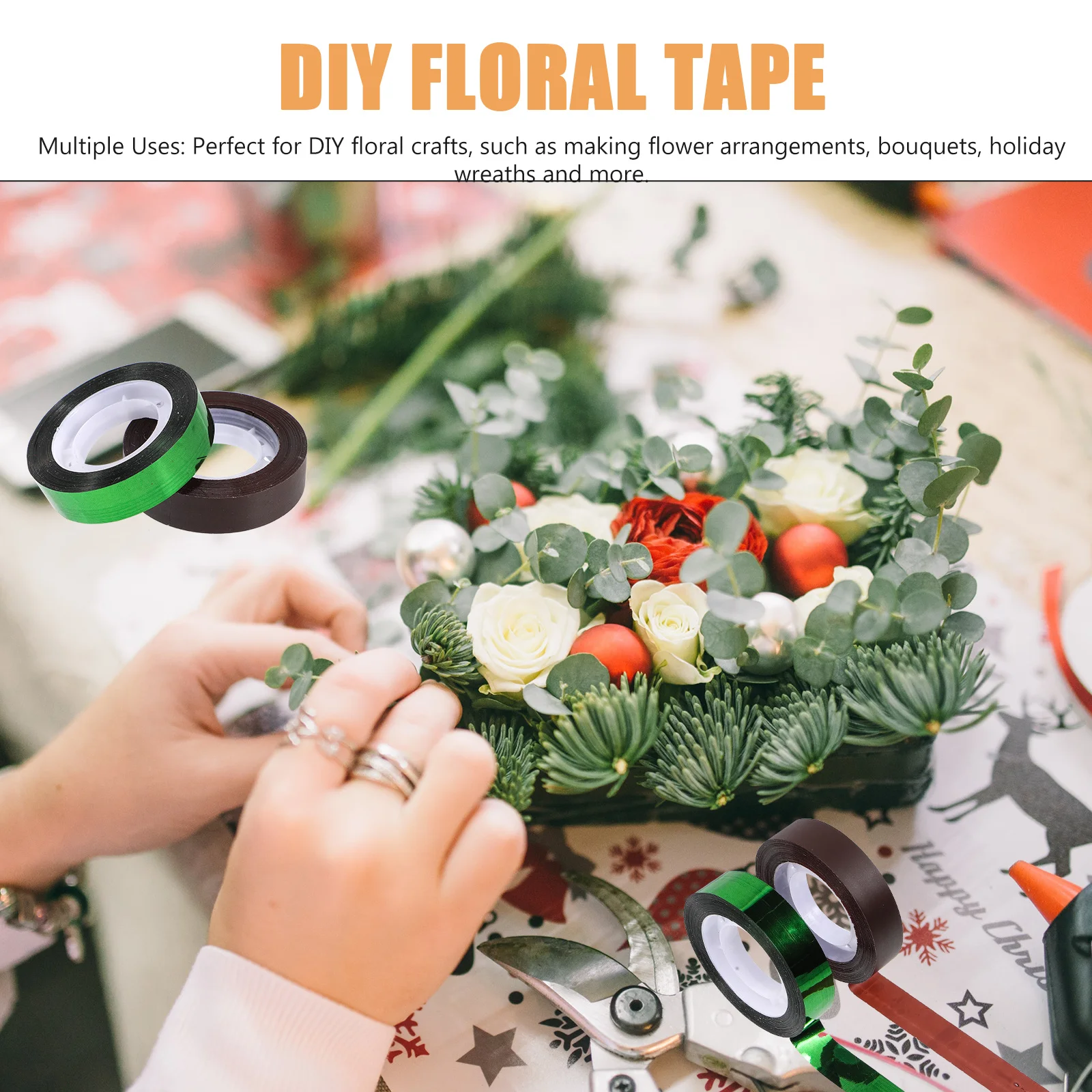 

20Pcs Decorative Floral Tapes Waterproof Self-Adhesive Flower Arranging Tape for DIY Bouquets Wreaths Craft Garden Supplies