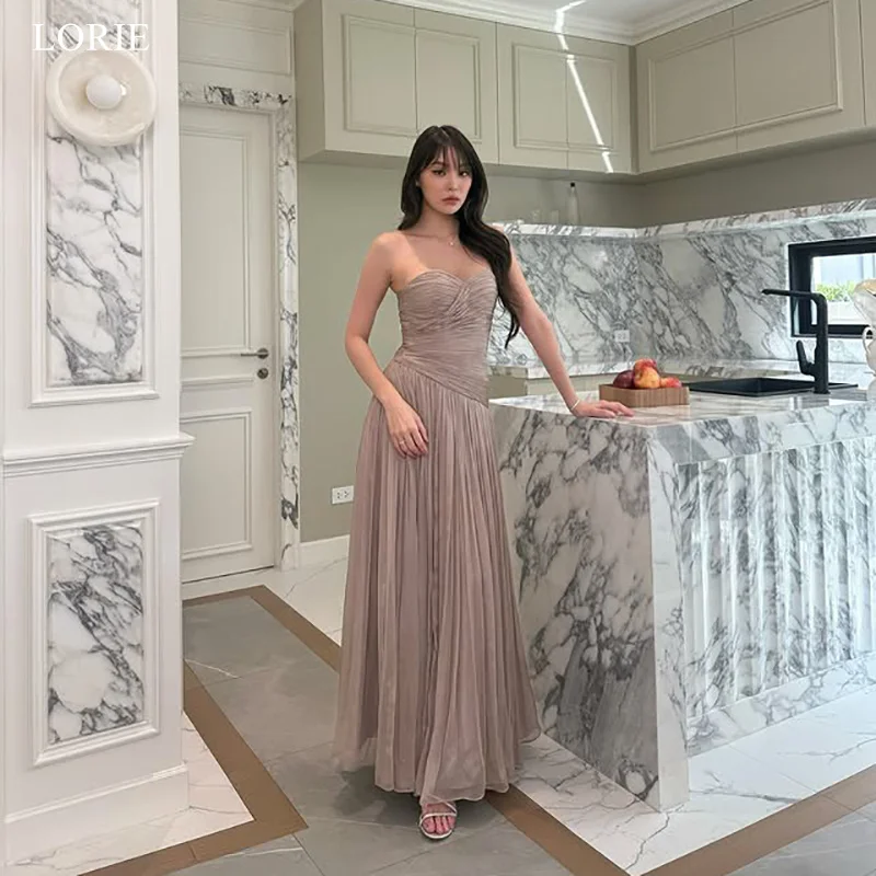 

LORIE Chic Chiffon Evening Dresses Sleeveless Draped Strapless Party Dress Pleat Floor-Length Prom Gowns Customized
