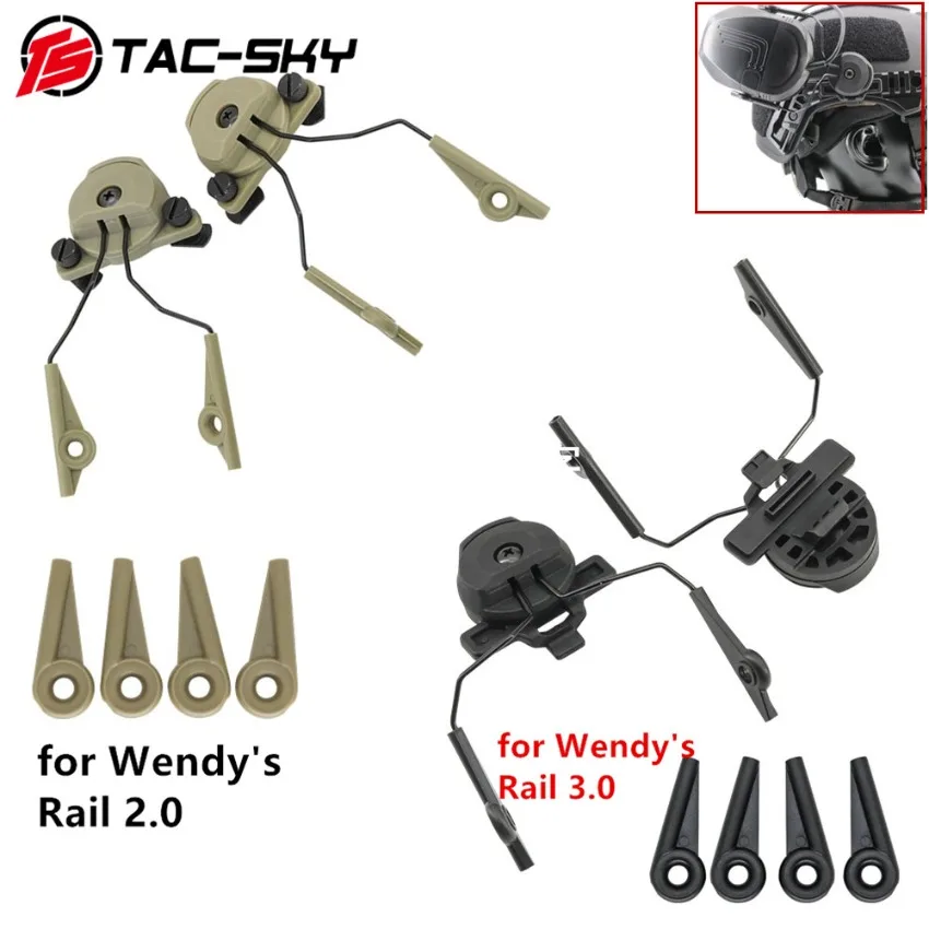 Tactical Headset Mount Compatible with Wendy Rail 2.0/3.0 Helmets for WalkerRazor Electronic Earmuffs Shooting Headsets