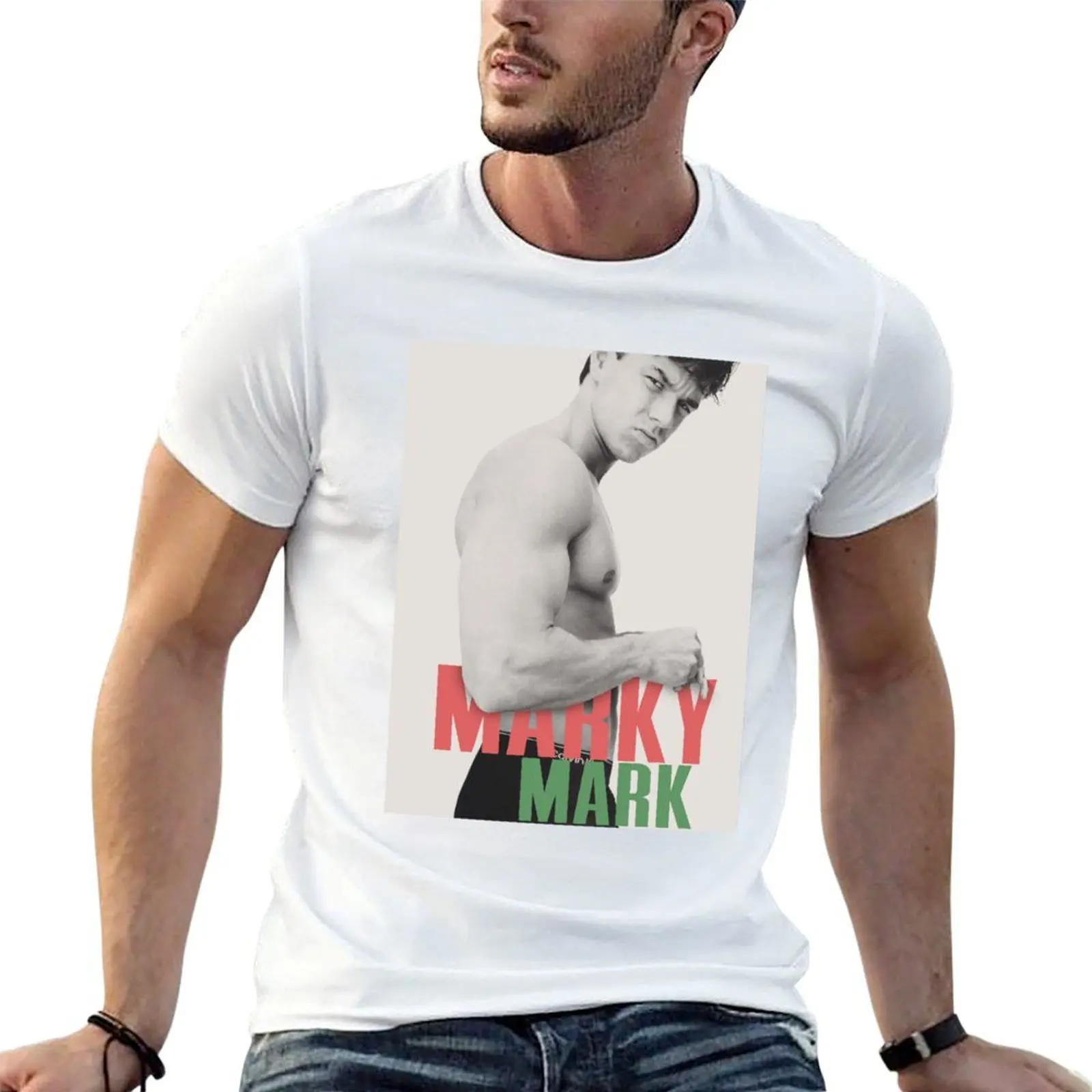 Camiseta MARKY MARK, camisetas para hombre, camiseta gráfica divertida, camiseta lisa para hombre, camiseta de marca de lujo 100% algodón