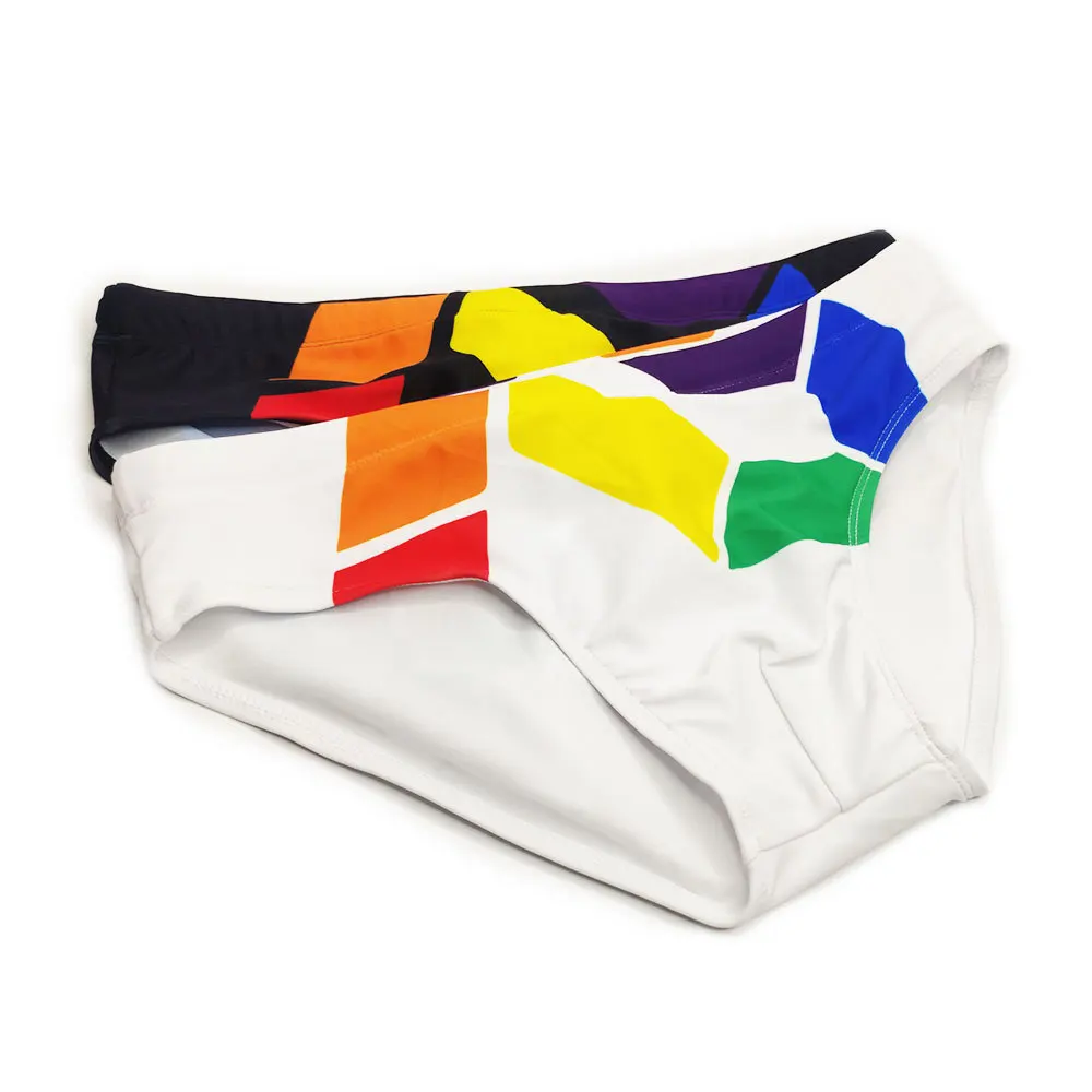 الرجال جديد شريط ملون سلسلة مثلث سراويل السباحة أزياء قريبة بركة عطلة الشاطئ الترفيه UXH069 #4