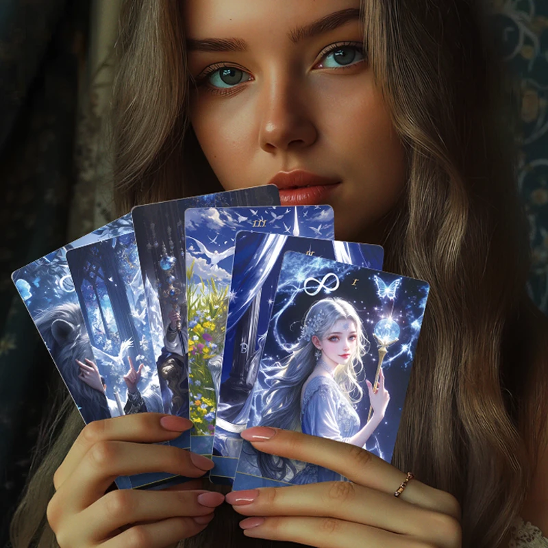 Genuine Crystal Love Tarot Deck 78 Pcs 12x7cm Standard Size English Guidebook PDF Future Telling Divination Board Game Oracle