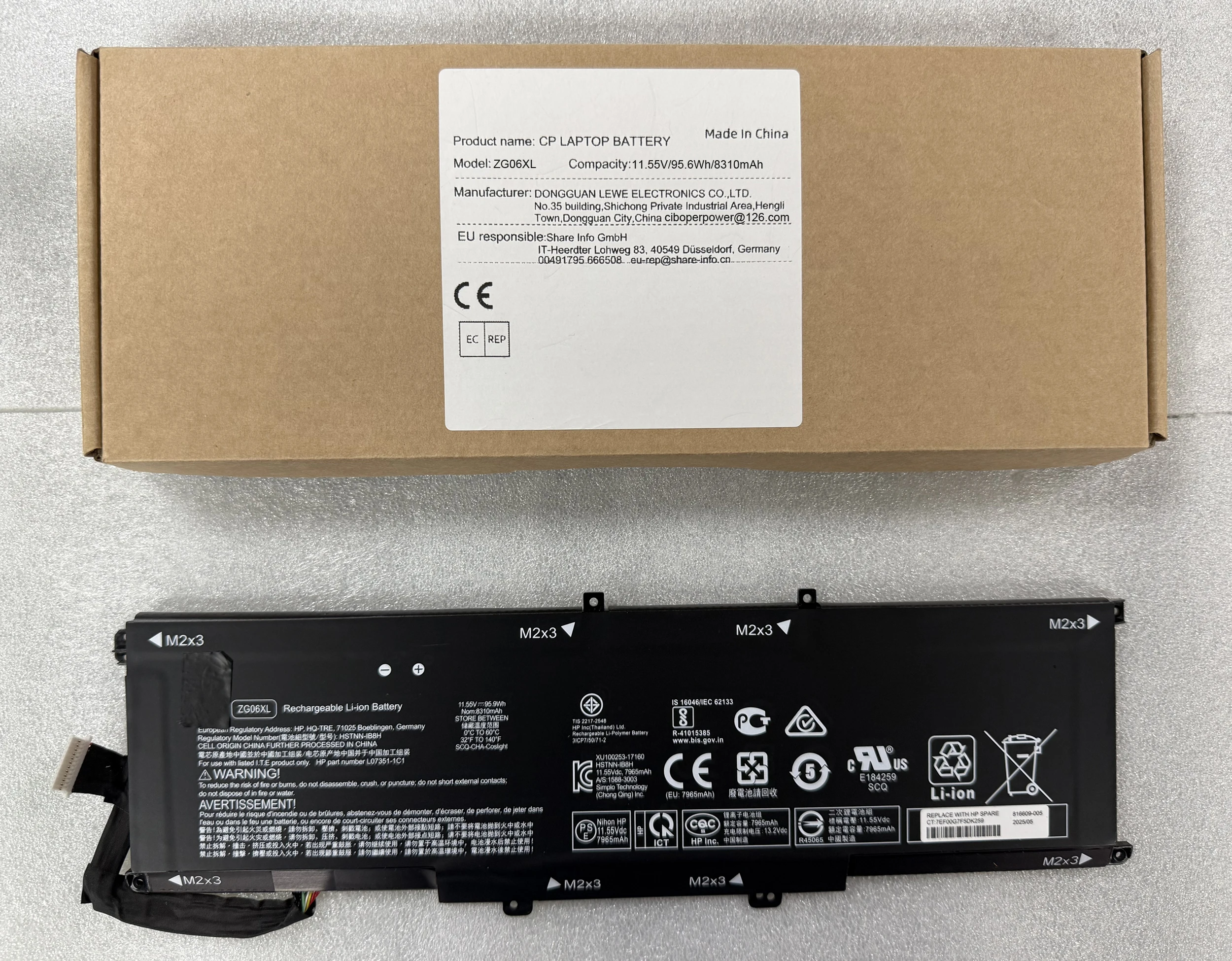 Laptop Battery ZG06XL HSTNN-IB8H L07045-855 For EliteBook 1050 G1 Series Notebook 11.55V/95.6Wh/8310mAh