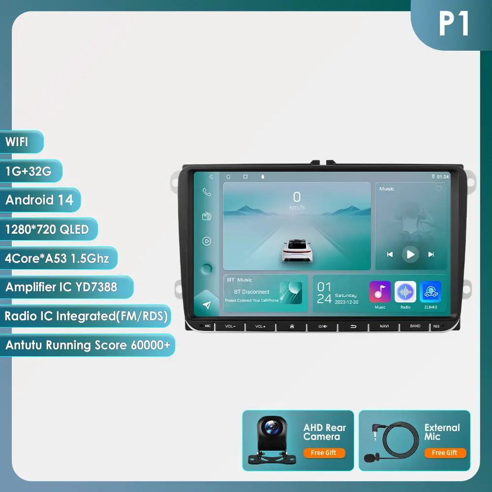 8 + 128G Dsp Radio 2din Auto Multimedia Gps Voor Vw Passat B6 T5 B7 B8 Golf 5 6 Caddy Polo T5 Touran Android Auto Carplay Dab Rds Bt