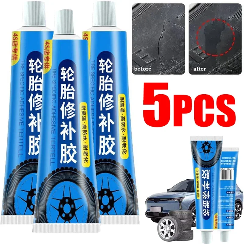 1-5pcs Tire Repair Glue Liquid Strong Rubber Wear-resistant Non-corrosive Adhesive Instant Bond Tyre Sealant For Motor Bicycle