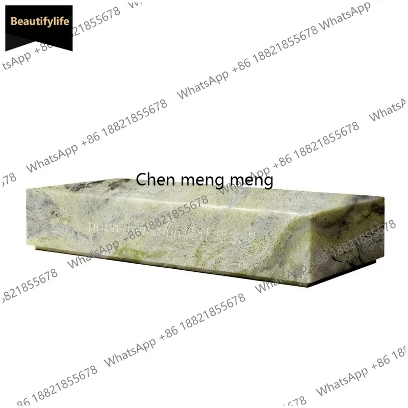 M183 Cream style natural marble coffee table rectangular living room light luxury high-end coffee table