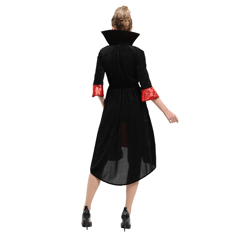 Halloween Medieval Witch Dress for Women Cosplay Vampire Carnival Party Performance Clothing