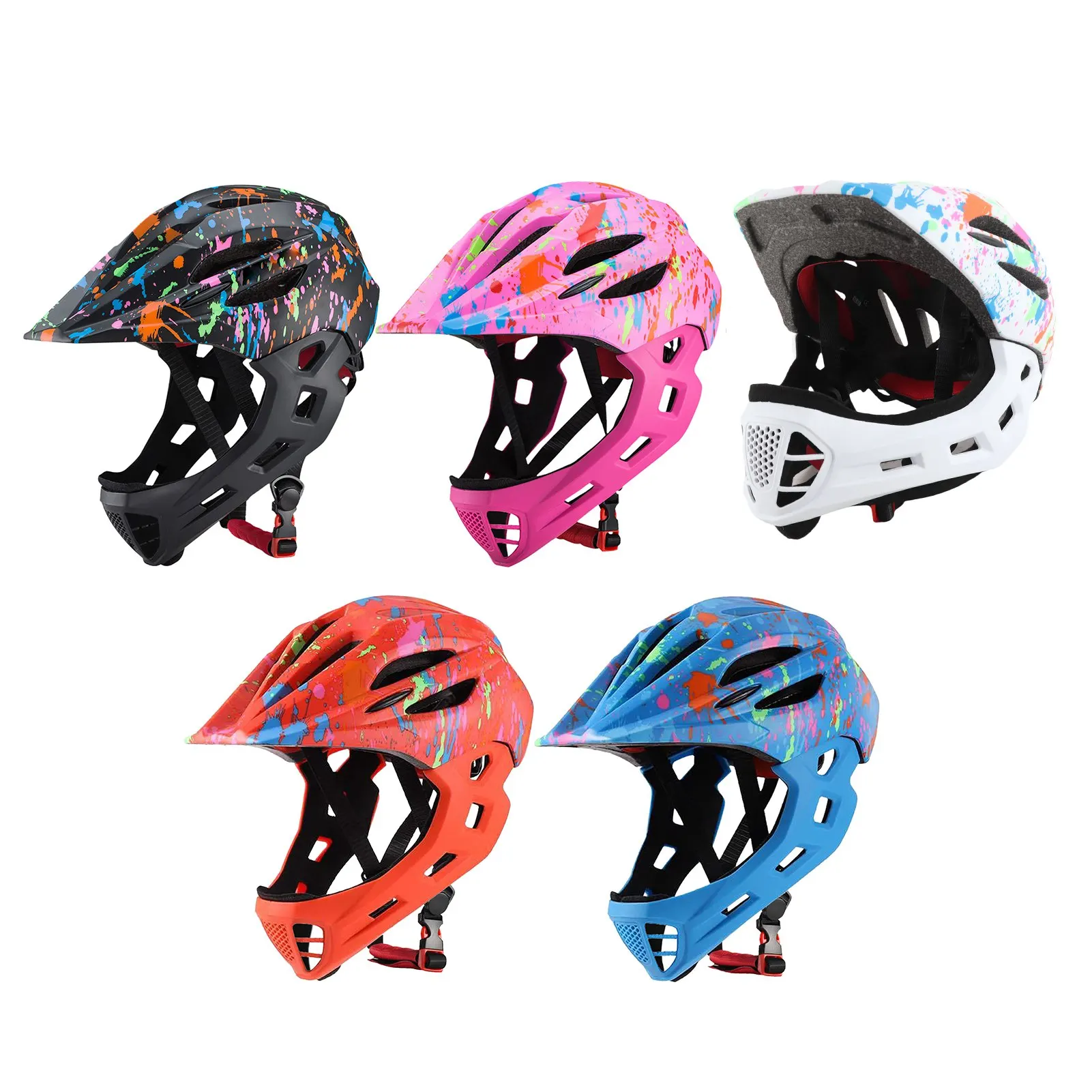

Adjustable Breathable Kids Bike Helmets Toddler Lightweight Full Face Bike Helmets with LED Light Full Face Bike Helmet