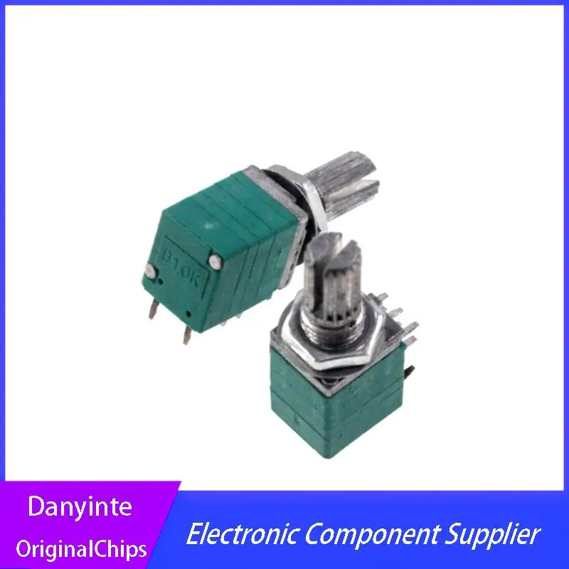 Potenciômetro duplo com 8PINS, B10K, 10K, 15mm, RV097NS, RV097, Novo, 5Pcs Lot