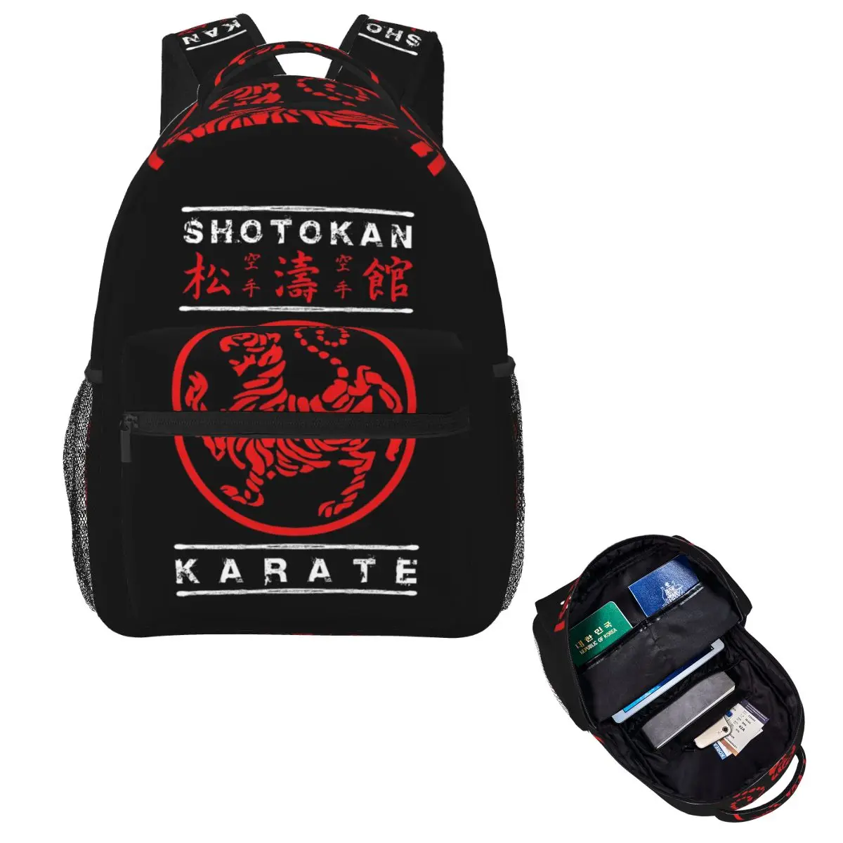 

Shotokan Karate White Text Backpack Hot Sale Daypack Large Capacity Boys Girls BookBag School Bag Shoulder Bags for Men Women