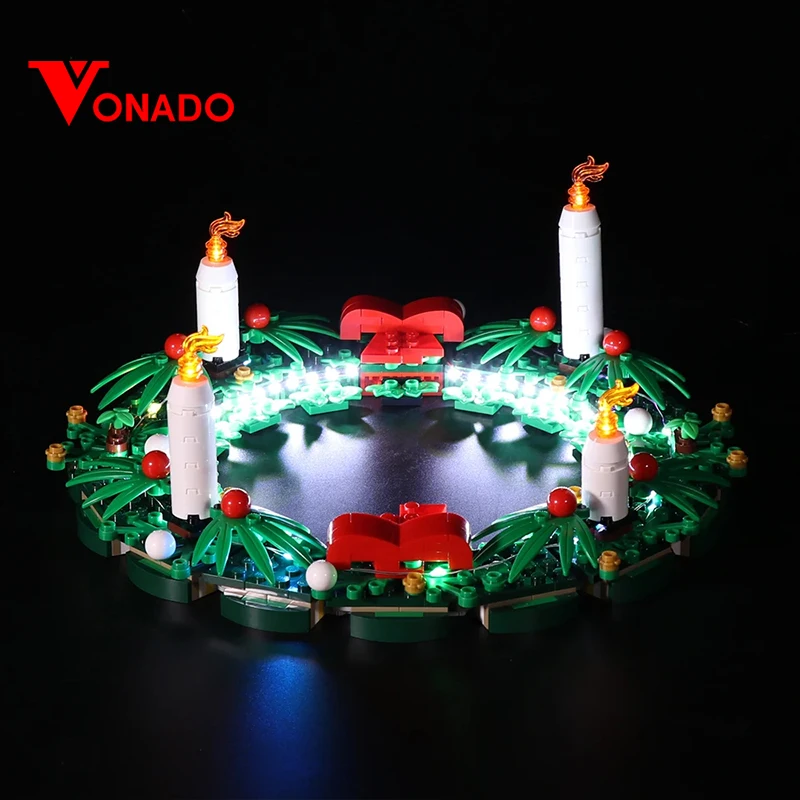 Vonado LED Lighting Set for 40426 Christmas Wreath Collectible Model Toy Light Kit, Not Included the Building Block