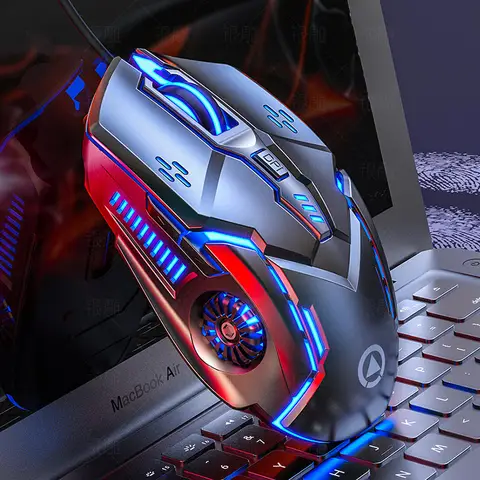 인체 공학적 유선 게임용 마우스 RGB 음소거 일시 중지 LED 백라이트 3200 인치 당 점 6 버튼 G5 USB 기계식 일시 중지 PC 노트북 컴퓨터 게이머 용