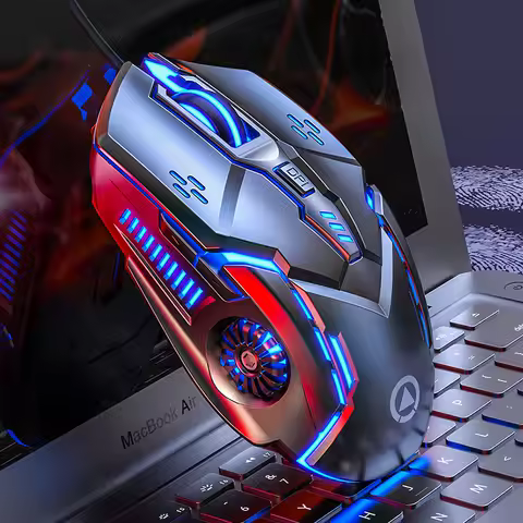 인체 공학적 유선 게임용 마우스 RGB 음소거 일시 중지 LED 백라이트 3200 인치 당 점 6 버튼 G5 USB 기계식 일시 중지 PC 노트북 컴퓨터 게이머 용