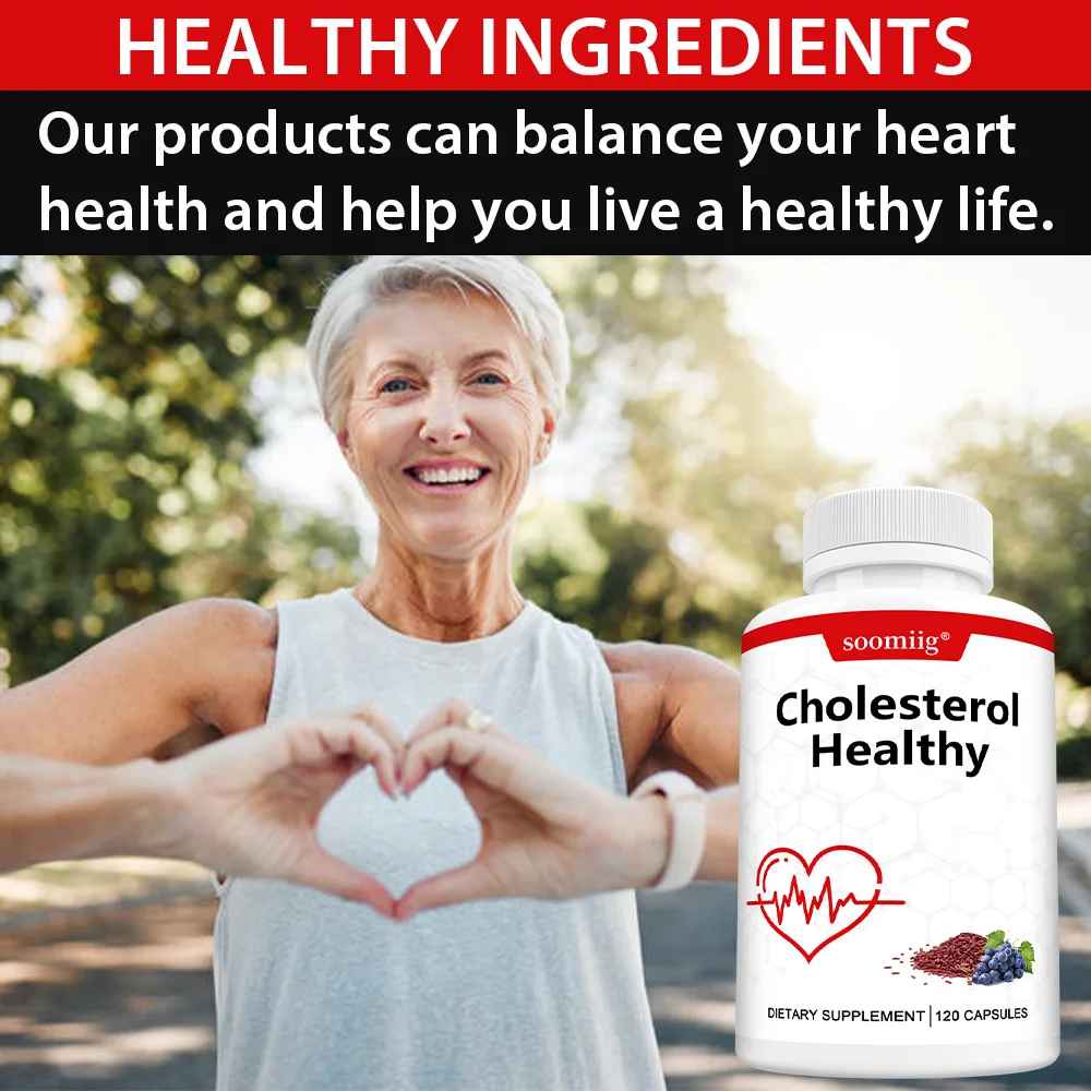 

Heart Health & Cholesterol Supplements - with Red Yeast Rice, Grape Seed Extract, Improve Skin and Eye Health, Boost Immunity