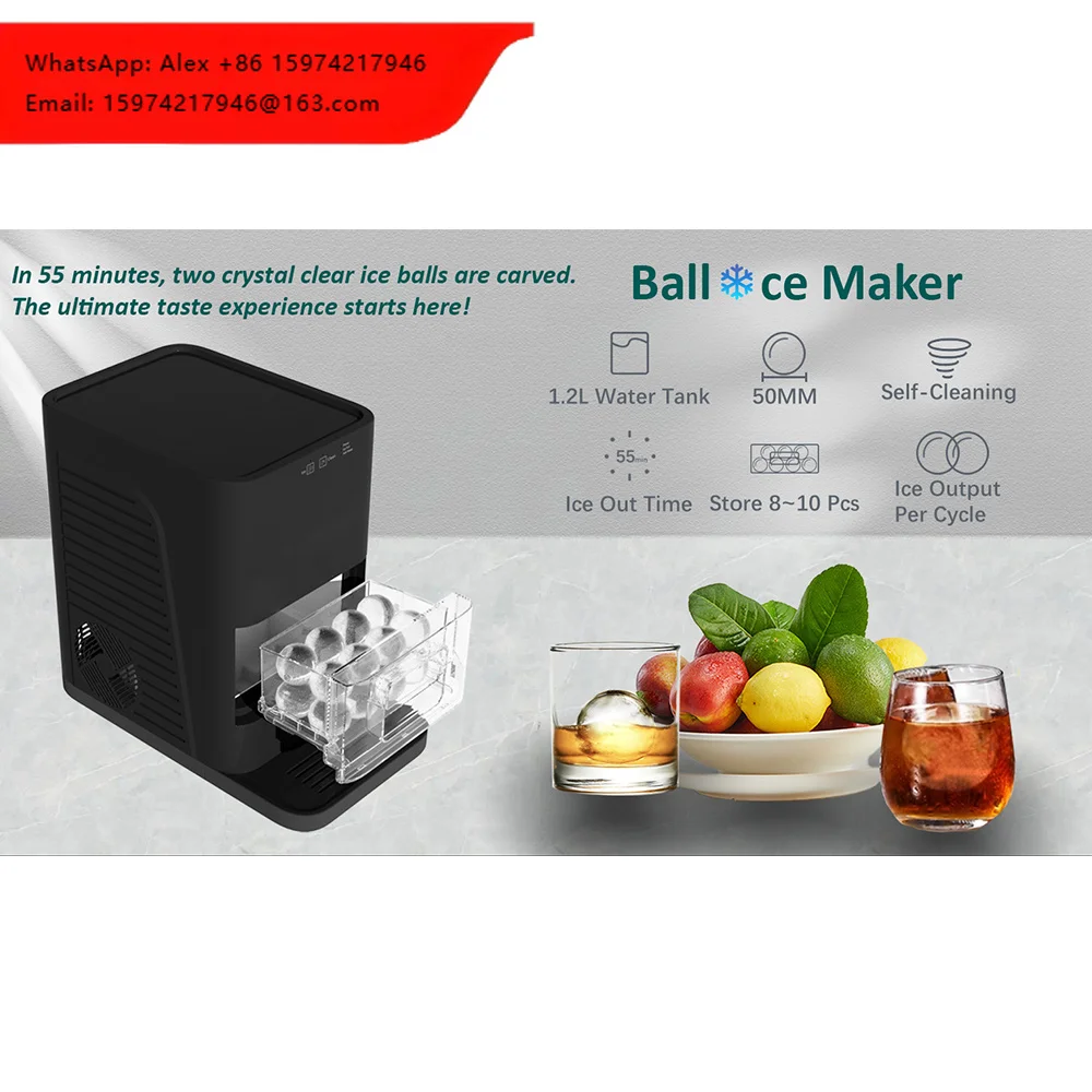 Electric Ice Maker Homemade Ice Cube Maker Machine High Capacity Portable Household & Outdoor Use Round Ball Ice Maker