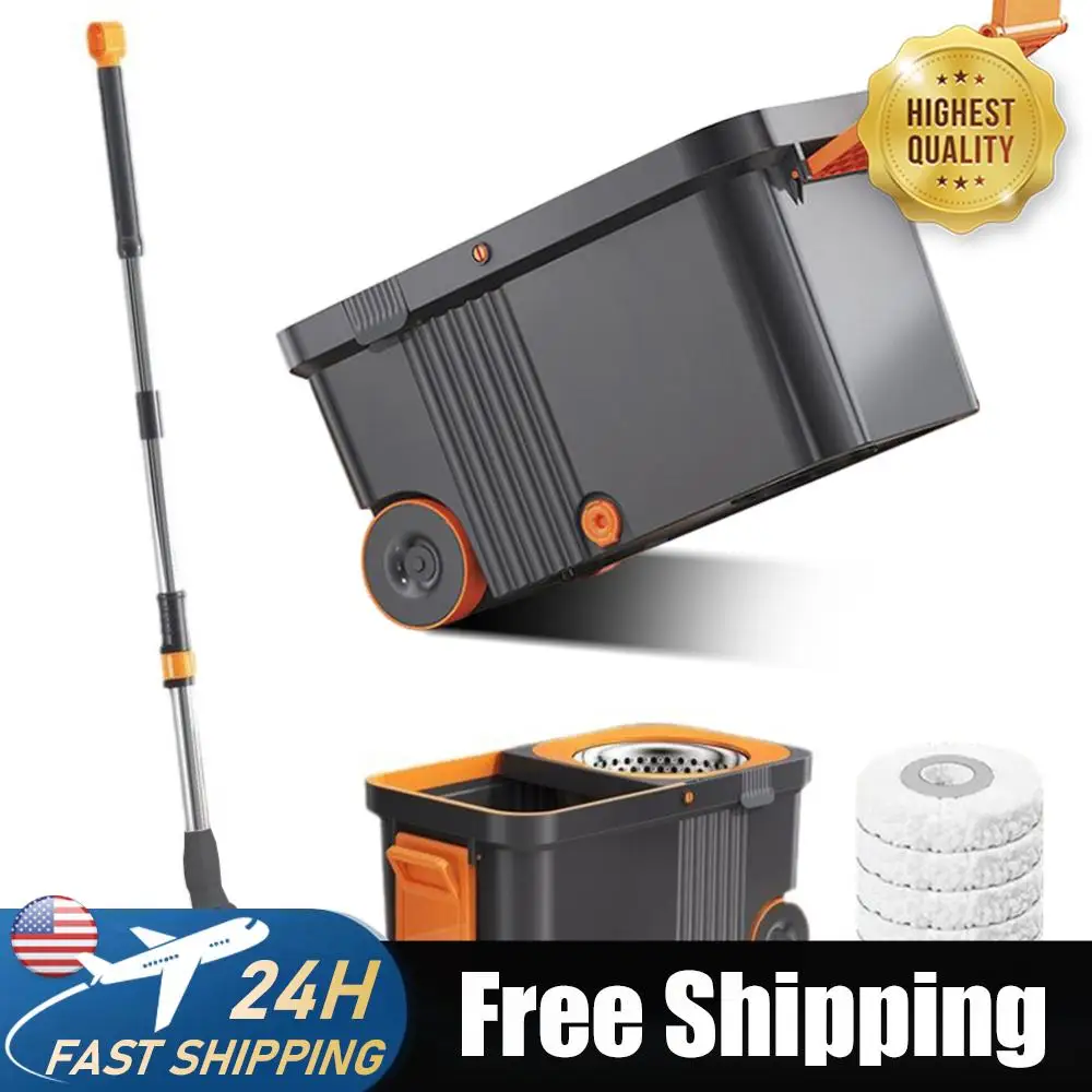 

Роторная швабра с автоматическим отжимом без рук, 6 сменных насадок из ультратонкой микрофибры для уборки пола, бытовой чистящий инструмент