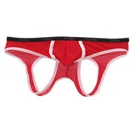 Men's Mesh Jockstrap Thong Low Rise Hollow Out Butt Lift Breathable Net 3D U Convex Pouch Sport Sexy Backless Intimate Underwear