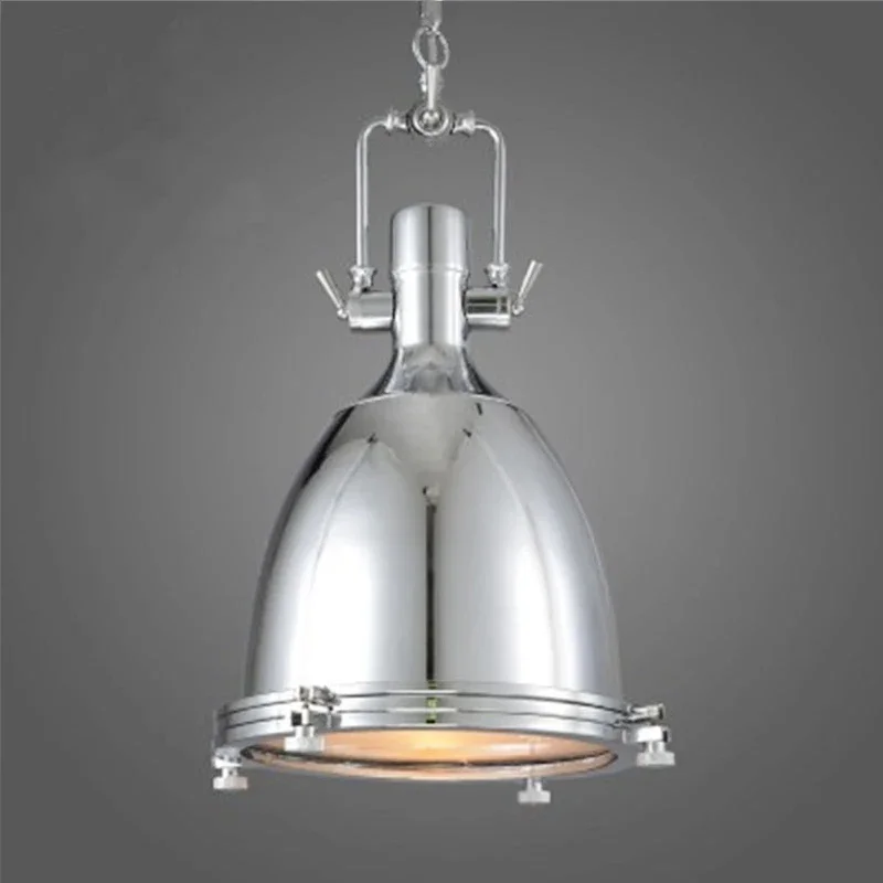 Industrial Vintage Light Kitchen Dining Room Chandelier Adjsutable Chain Pendant Lamp E27 Glass Headlight Iron Drop Light