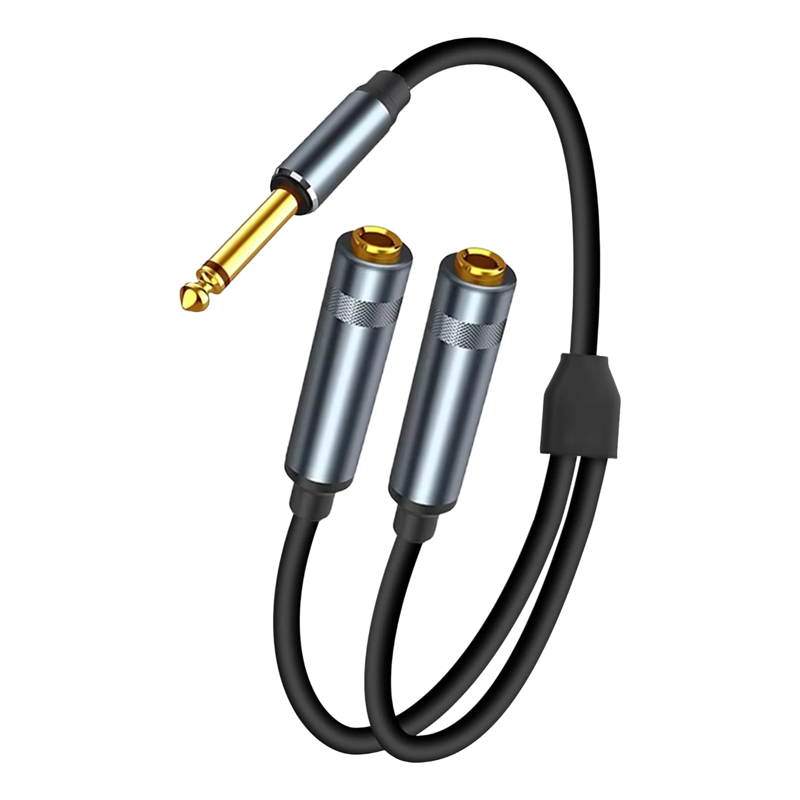 1/4 Inch TS Male To Dual 1/4 Inch TS Female Y Splitter Cable 6.35mm Audio Splitter Adapter for HiFi System Speakers Guitar