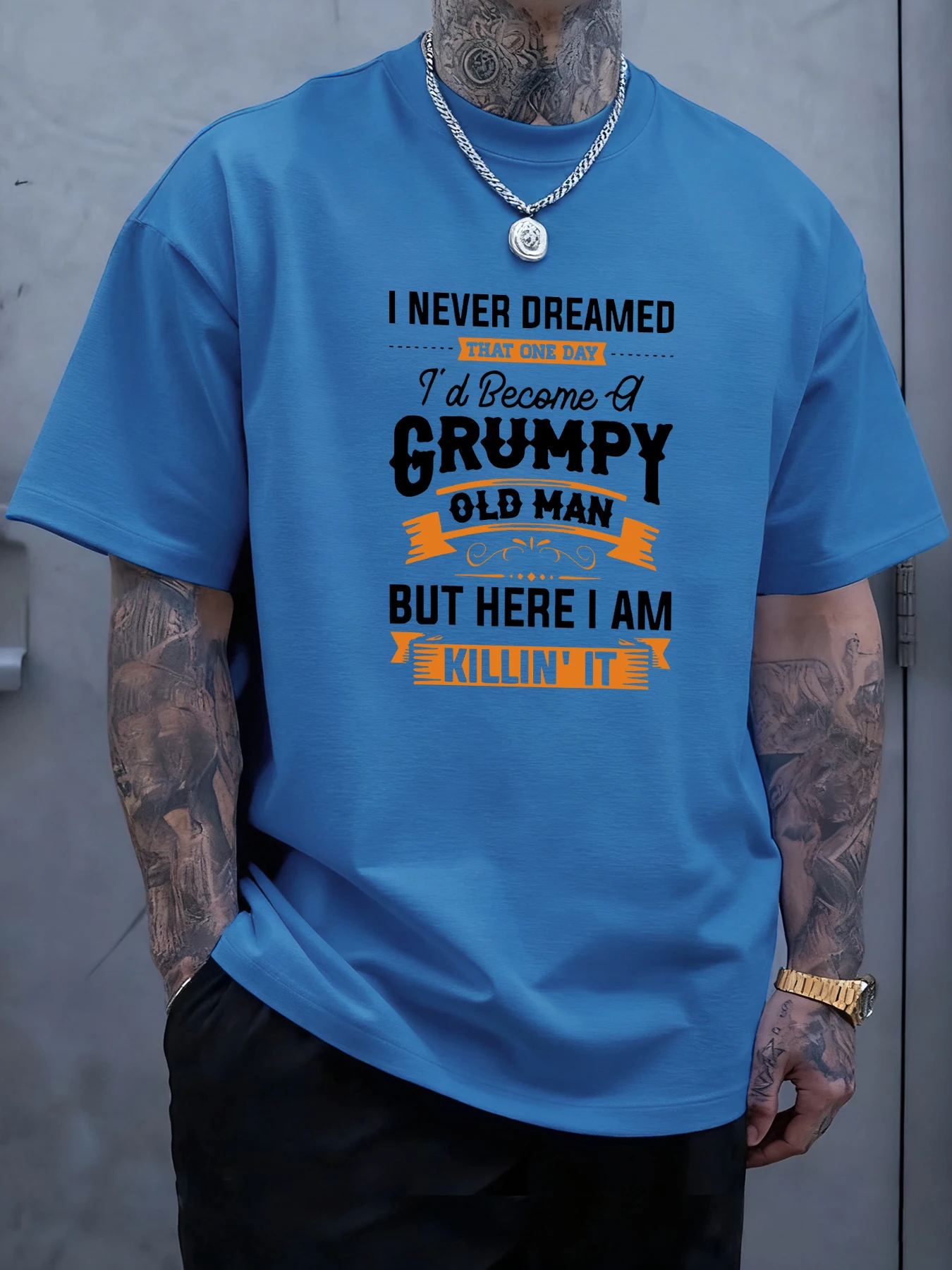 Ich werde kein mürrischer alter Mann werden. Lustiger Druck Herren T-Shirts Sommer T-Shirt Baumwolle Tops Hip Hop Streetwear Crewneck Kleidung