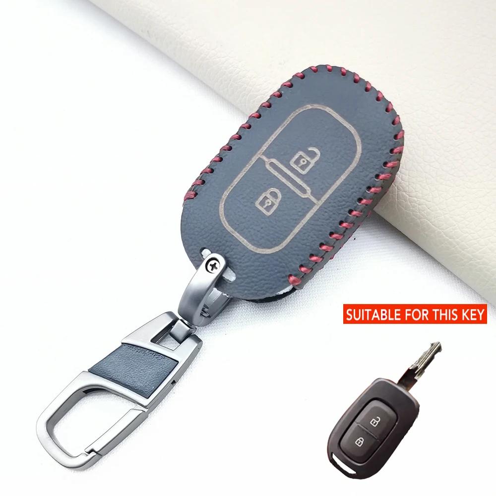 Hot Sale 100% Leather Car Key Case Cover For Renault Dacia Doker Duster Logan Laguna Scenic Master Megane Protective Shell